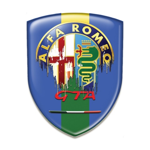 Alfa Romeo GTA Silicone Shield Blue Print Dripping logo Design 