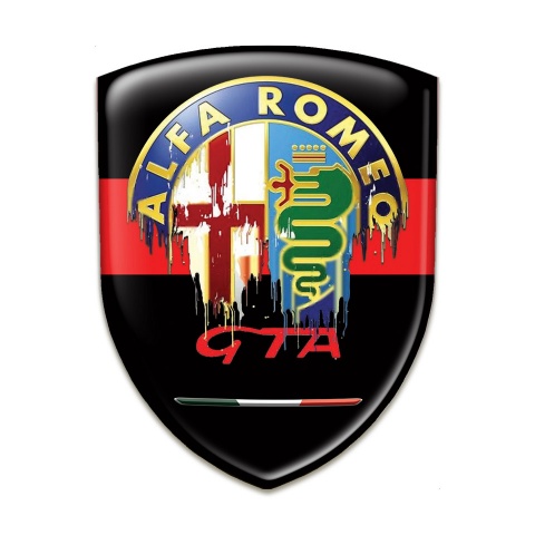 Alfa Romeo Auto Emblem Black With Red Tape Base GTA Style 