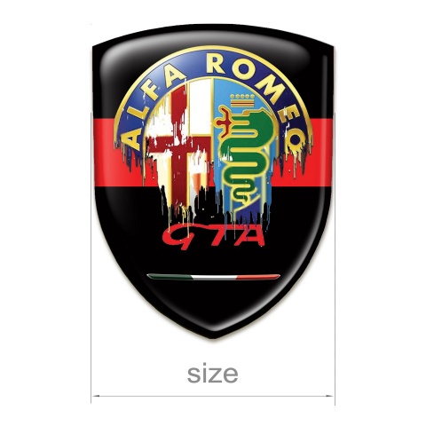 Alfa Romeo Auto Emblem Black With Red Tape Base GTA Style 