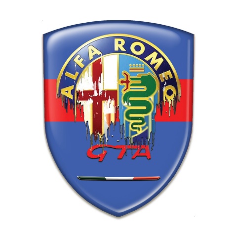 Alfa Romeo Logo Emblem Blue with Red Tape Base Gta Logo Style 
