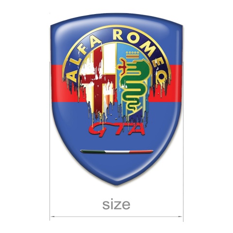 Alfa Romeo Logo Emblem Blue with Red Tape Base Gta Logo Style 
