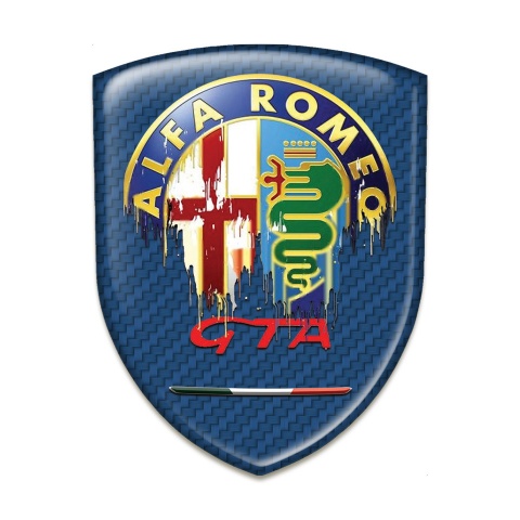 Alfa Romeo Self Adhesive Emblem Logo Navy Blue Carbon Model GTA Style 
