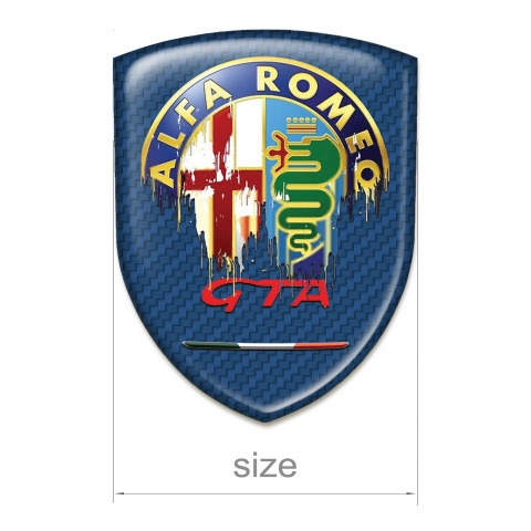 Alfa Romeo Self Adhesive Emblem Logo Navy Blue Carbon Model GTA Style 
