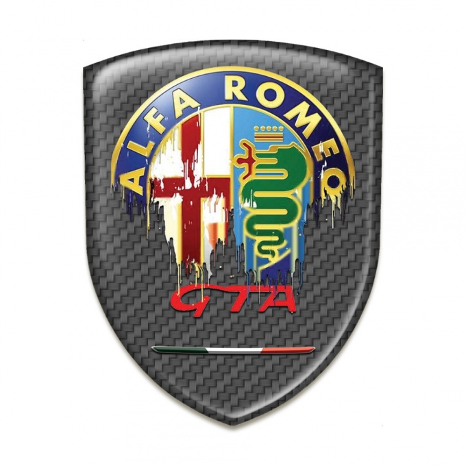 Alfa Romeo Domed Emblem Carbon Base GTA Style 