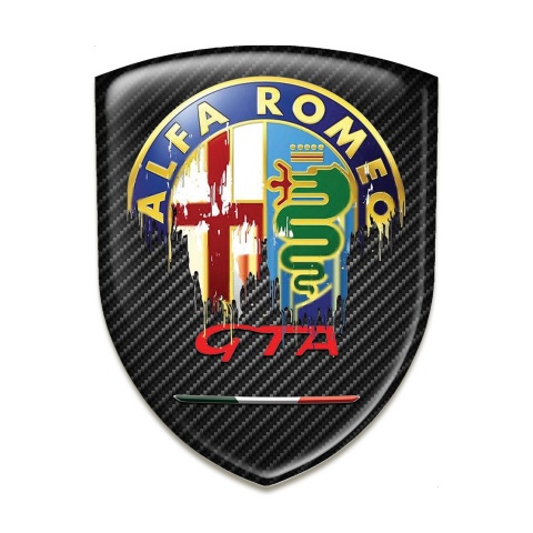 Alfa Romeo Silicone Emblem Black carbon Print GTA Style 