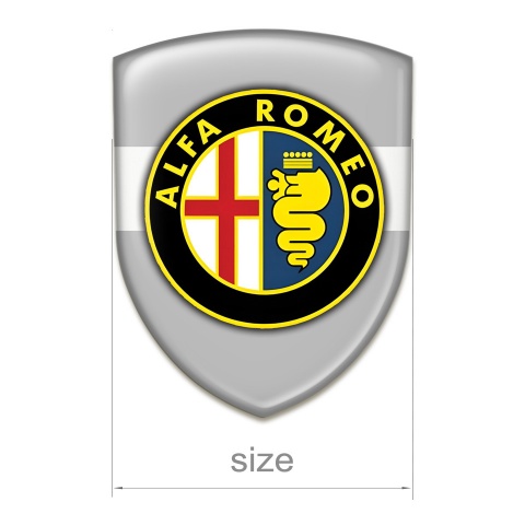 Alfa Romeo Resin Sticker Grey Design with White Tape 