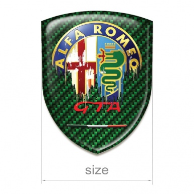 Alfa Romeo 3D Gel Emblem Green Carbon GTA Style 