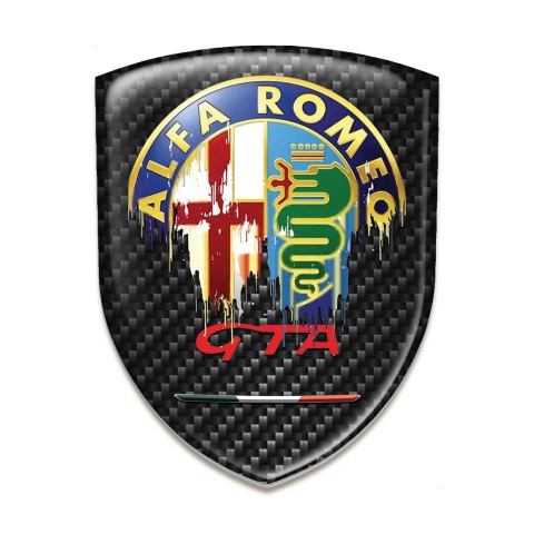 Alfa Romeo GTA Emblem Exterior Dark Carbon and Dripping logo Style 