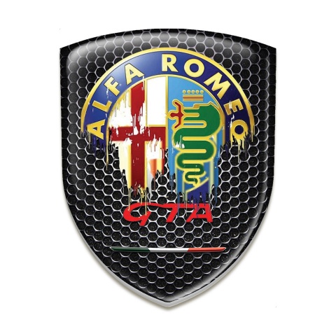 Alfa Romeo Tuning Emblem Perforated Steel Base GTA Style 