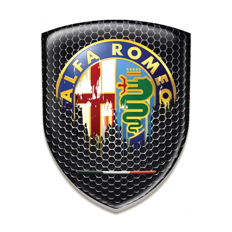 Alfa Romeo  Car Accessories Badge Perforated Steel Design Dripping logo 