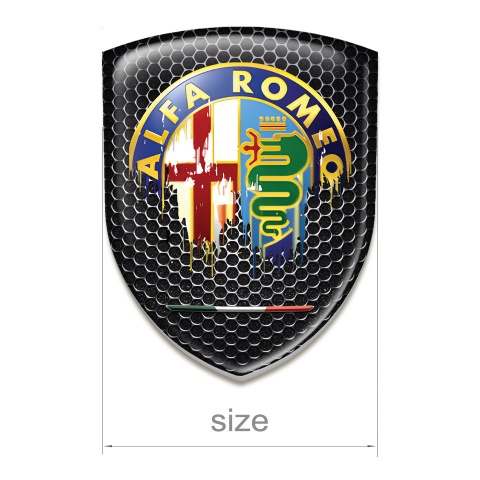 Alfa Romeo  Car Accessories Badge Perforated Steel Design Dripping logo 