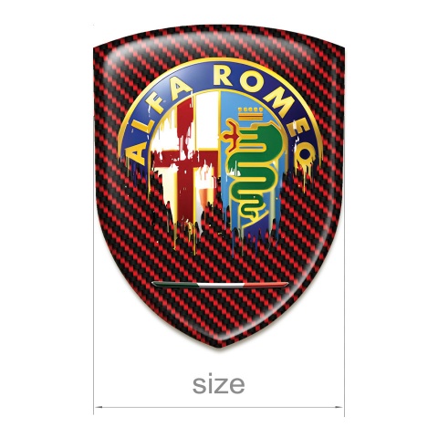Alfa Romeo Self Adhesive Car logo Emblem Red Carbon Version 