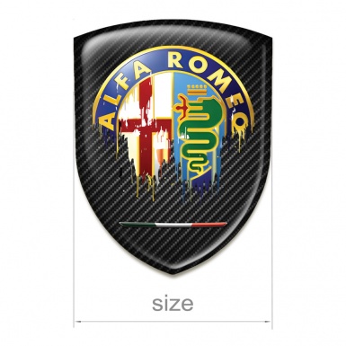 Alfa Romeo Silicone Car Decal Badge Dark Carbon Version 