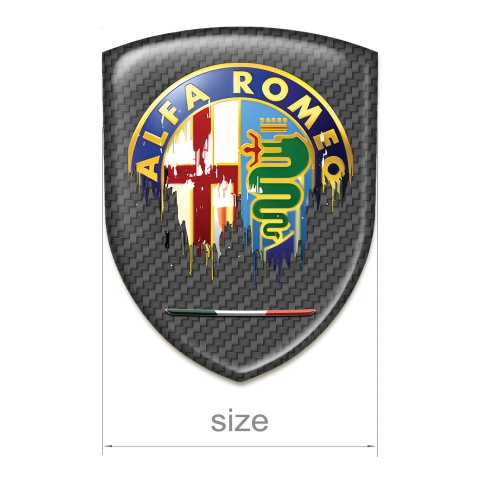 Alfa Romeo Silicone Badge Carbon Background Painted Logo 