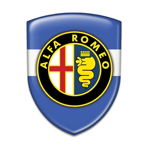 Alfa Romeo 3D Gel Emblem Blue with White Band Design 