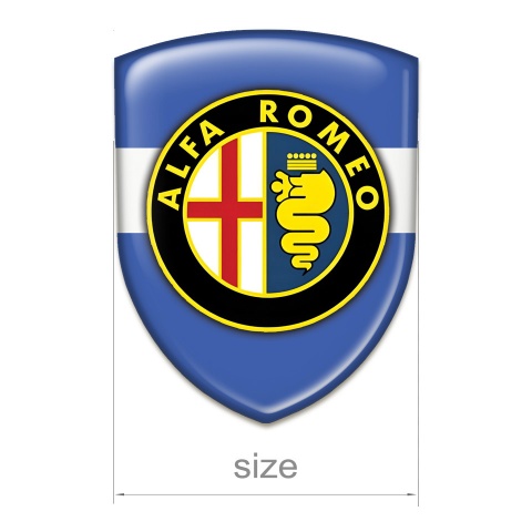 Alfa Romeo 3D Gel Emblem Blue with White Band Design 