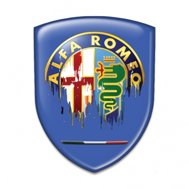 Alfa Romeo Emblem Interior Blue Print Painted Logo Style 