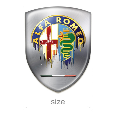 Alfa Romeo Domed Emblem Metallic base Painted Logo