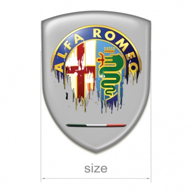 Alfa Romeo Resin Sticker Grey Print Painted Logo Design 