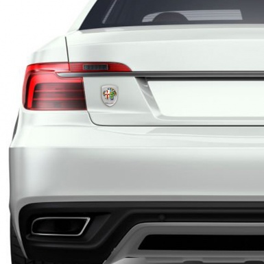 Alfa Romeo Resin Sticker Grey Print Painted Logo Design 
