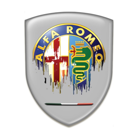Alfa Romeo Resin Sticker Grey Print Painted Logo Design 