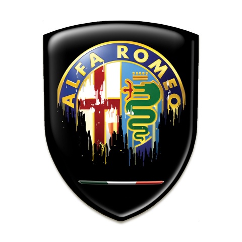 Alfa Romeo Emblem Exterior Black Base Painted Logo Design 