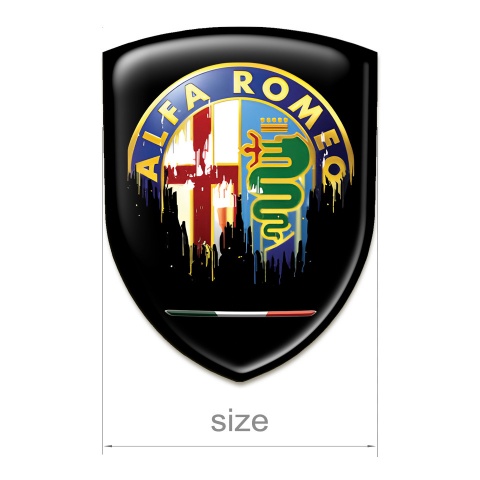 Alfa Romeo Emblem Exterior Black Base Painted Logo Design 
