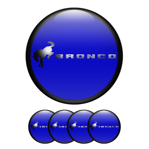 Ford Bronco Wheel Emblems for Center Caps Navy Black Ring