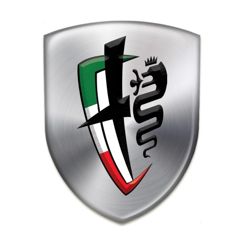 Alfa Romeo Tuning Emblem Metallic Effect Base New Logo Style 