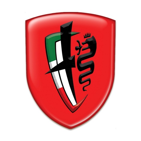 Alfa Romeo Car Accessories Badge Red Base New Logo Style 