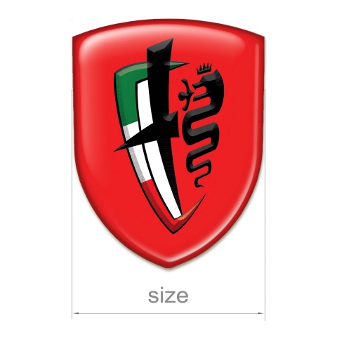 Alfa Romeo Car Accessories Badge Red Base New Logo Style 