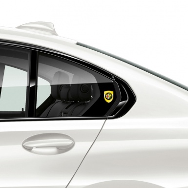 Alfa Romeo Self Adhesive Car logo Emblem Yellow Base with White Band Design 