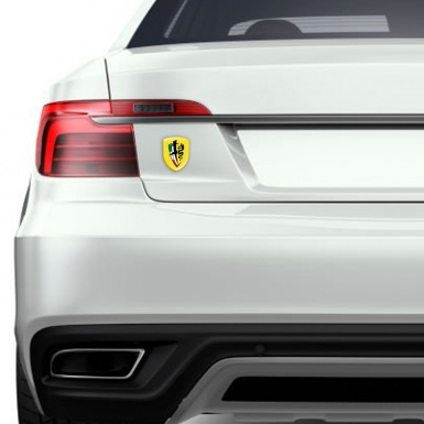 Alfa Romeo Silicone Car Decal Badge Yelloow Base New Logo Style 