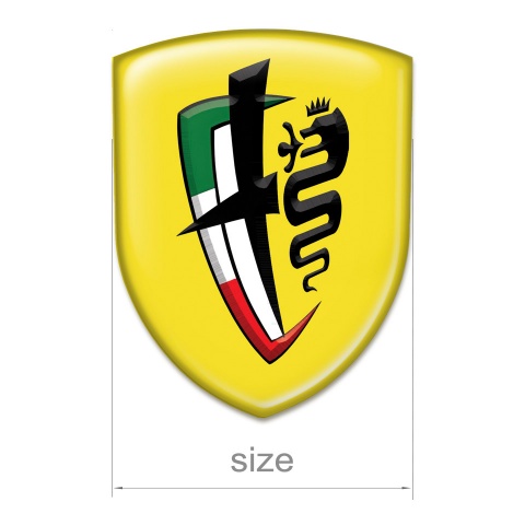 Alfa Romeo Silicone Car Decal Badge Yelloow Base New Logo Style 