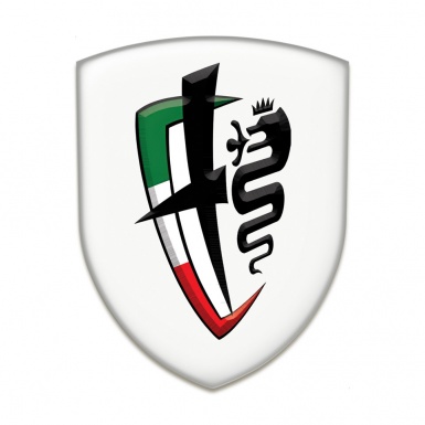 Alfa Romeo Silicone Badge White Print New Logo Style 