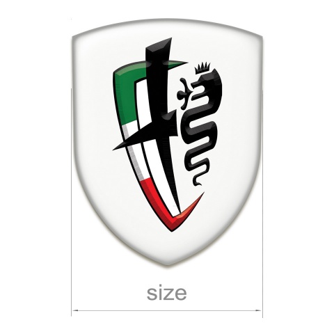Alfa Romeo Silicone Badge White Print New Logo Style 