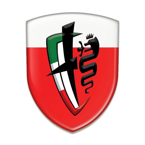 Alfa Romeo Auto Emblem red white base New Logo style 