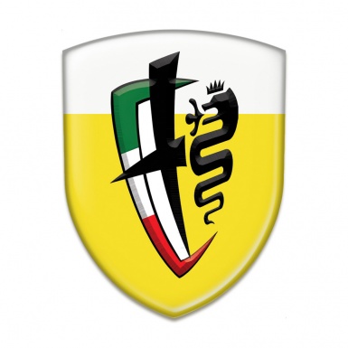 Alfa Romeo Tuning Emblem Yellow White Base New Logo 