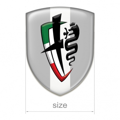 Alfa Romeo Silicone Emblem Grey with White Ribbon Variant 