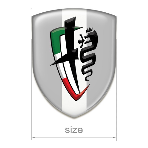 Alfa Romeo Silicone Emblem Grey with White Ribbon Variant 