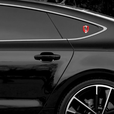 Alfa Romeo Resin Sticker red with White Ribbon Design 