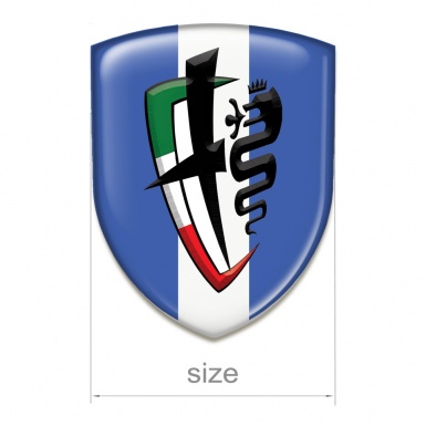 Alfa Romeo Emblem Exterior Blue with White Ribbon Variant 