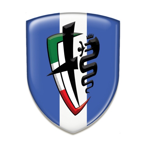 Alfa Romeo Emblem Exterior Blue with White Ribbon Variant 