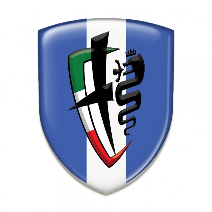 Alfa Romeo Emblem Exterior Blue with White Ribbon Variant 