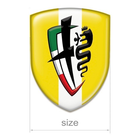 Alfa Romeo Tuning Emblem Yellow with White Ribbon Design 