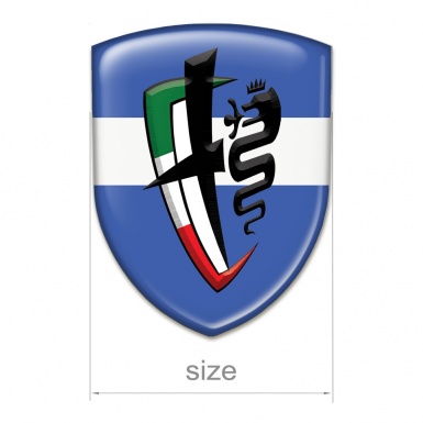 Alfa Romeo Silicone Car Decal Badge Blue with White Band Variant