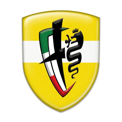 Alfa Romeo Silicone Badge Yellow with White Band Design New Logo Design 