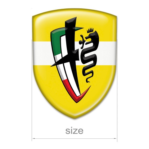 Alfa Romeo Silicone Badge Yellow with White Band Design New Logo Design 