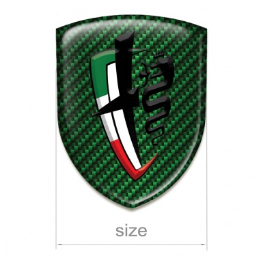 Alfa Romeo Self Adhesive Emblem Logo Green Carbon Edition 