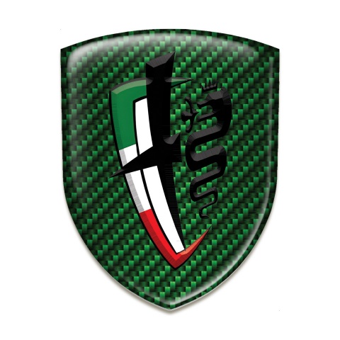 Alfa Romeo Self Adhesive Emblem Logo Green Carbon Edition 